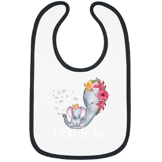 Elephant Mammal Mom To Be Elephant Baby Shower For Girl Floral Bibs