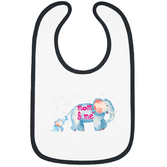 Elephant Mammal Mom And Me Mothers Day Mom Grandma Daughter Bibs