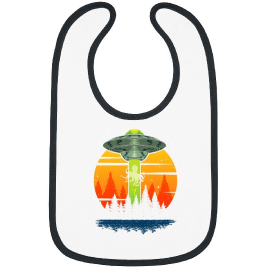 Aliens UFO Animal Kraken UFO Octopus Abduction Retro Bibs