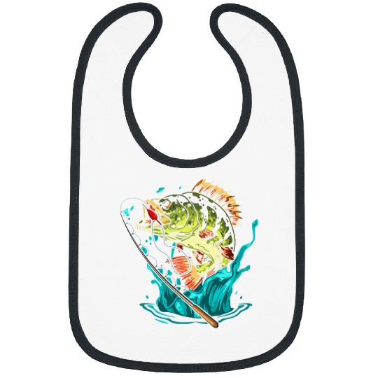 Fishing Fun Graphic Large Mouth Bass Fish Bass Fisherman Bibs