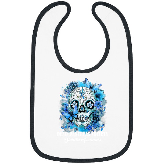 diabetess Ribbon Sugar Skull  Pancreas Society diabetess Awareness Month 25 Bibs