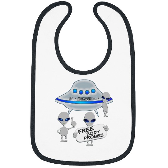 Aliens UFO Alien Space Ship frees Body Probe Women Men Area 51 Bibs