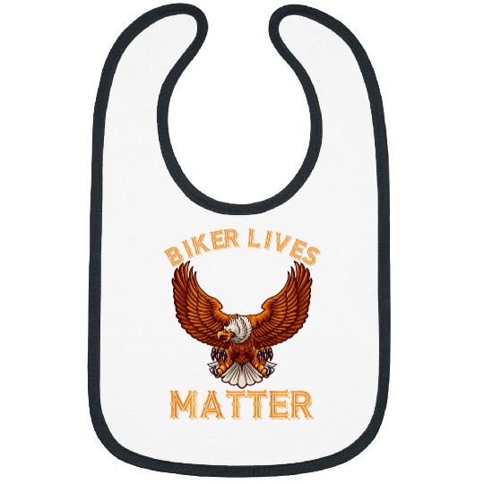 Biker Lives Matter Funny Bikers Distressed Bald Eagle Bibs