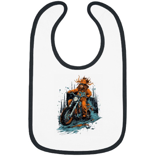 Cow Pet Dirt Bike Highland Cow Biker Funny Motocross Motorcycle 01 Bibs