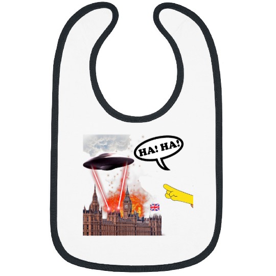 Aliens UFO Firing Lasers at Parliament englands Ha Ha Lord Nelson Bibs