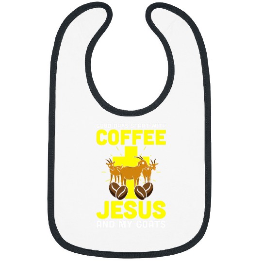 Goats Pet Mens Good Days Start With Coffee Jesus And My Goatss Farmer Bibs