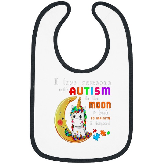 Autism Puzzle I love someone with autism Autism Mom Unicorn Bibs