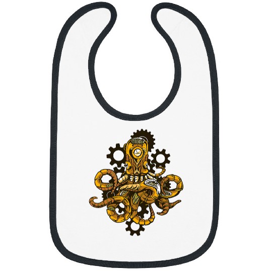 Octopus Pet Steampunk Mechanical Clockwork Gears Victorian Era Bibs