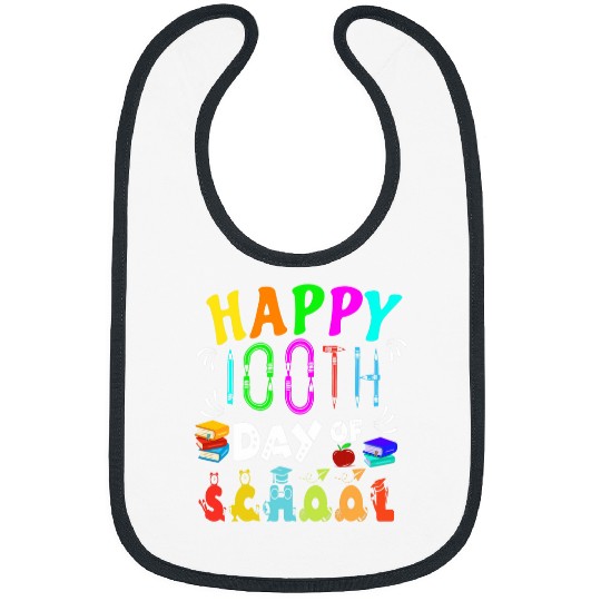 Book Fun 100 days of school teacher or Child kids book style Bibs