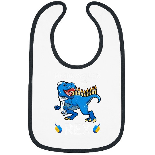 Dinosaur Pet TRex Menorah Hanukkah Funny Holiday Chanukah Bibs