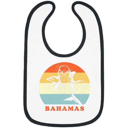 Dolphin Pet Gift Bahamas Vintage Retro Throwback Dolphin Vacation Bibs