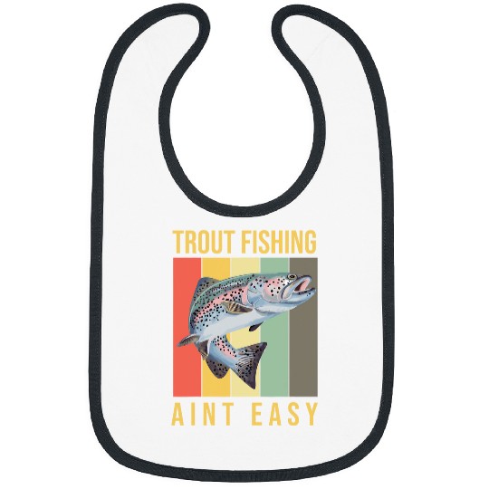Fishing Fun Retro Trout Fishermen Trouts Fishing Fish Love Wildlife Bibs