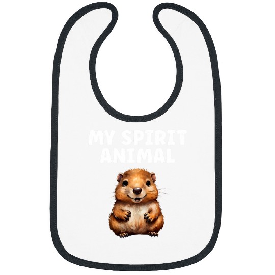 Beaver Pet My Spirit Animal Cute Beavers Funny Animal Lover Bibs