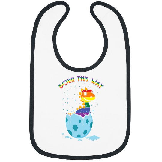 Dinosaur Pet LGBT Rainbow Dinosaur Born Gay Pride LGBTQ LGBT Pride Month Bibs
