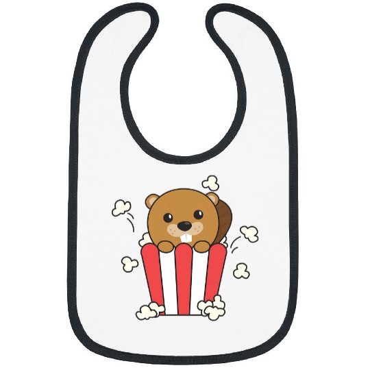Beaver Pet Popcorn Time Funny Beavers Cinema Evening Popcorn Bibs