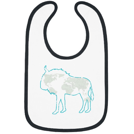 Cow Pet Bisons Buffalo Farmer Animal Nature Cattle Cow Earth Map Bibs