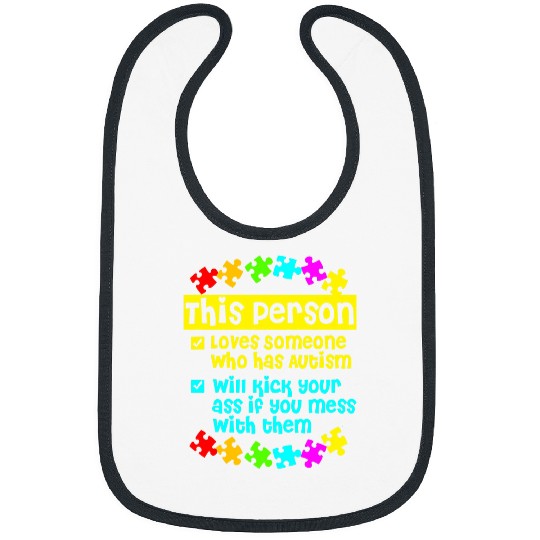 Autism Puzzle I Love Someone With Autism 21 Bibs
