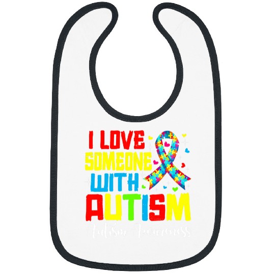 Autism Puzzle I Love Someone With Autism Awareness Funny Bibs