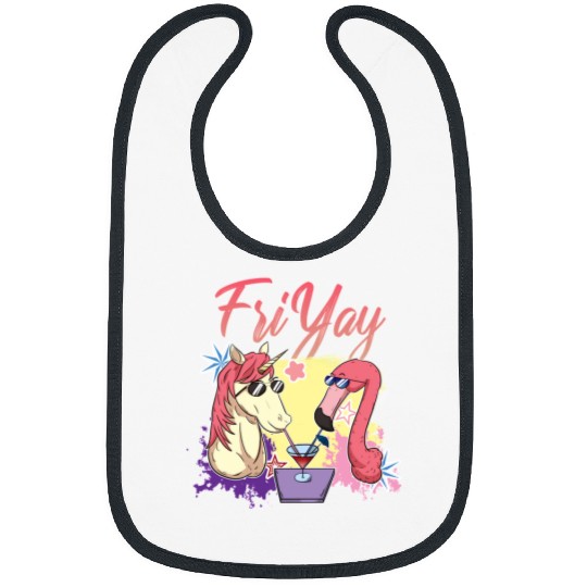 Unicorn Pet Flamingo Bird Friyay Unicorn Flamingo Tropical Bibs