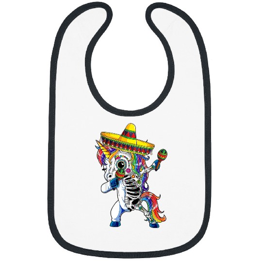 Unicorn Pet  Unicorn Sugar Skull Dia De Los Muertos Kids Boy Girl Bibs