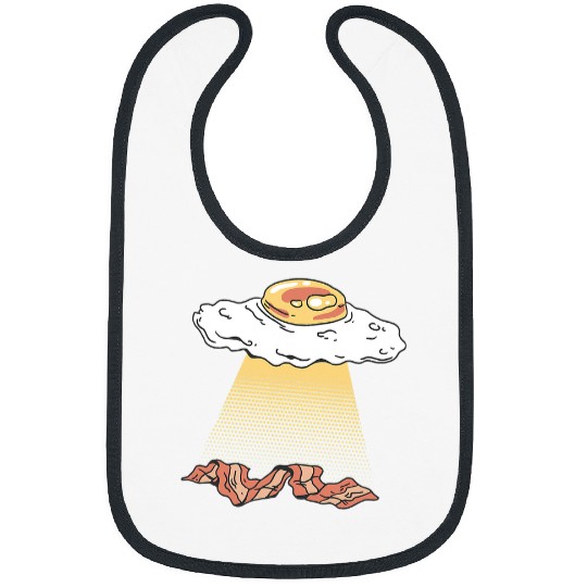 Aliens UFO Fried Egg and Bacon Alien Abduction Breakfast Bibs