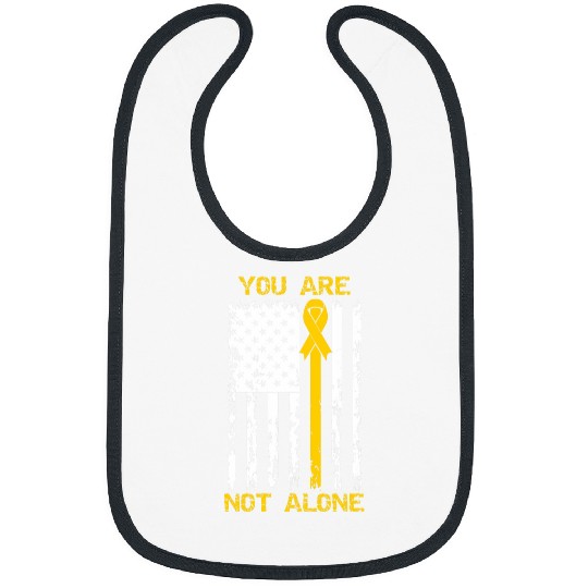 suicides Prevention 988 Ribbon You Are Not Alone suicides Prevention Awareness Yellow Ribbon Bibs