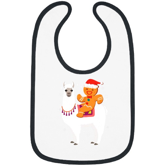 Llama Pet Funny Gingerbread Man Llama Design For Christmas Alpaca Bibs