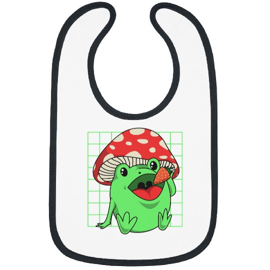Frog Pet Cottagecore Aesthetic Strawberry Fruit Forest Toad Mushroom 056 Bibs