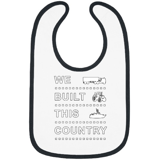 Truck Fun We Built This Country American Trucker Farmer Fisherman Work Bibs