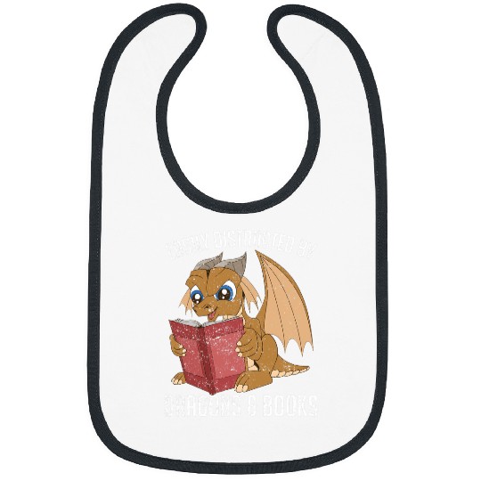 Book Fun Librarian Funny Bookworm Fantasy Animal Book Dragon Reading Bibs
