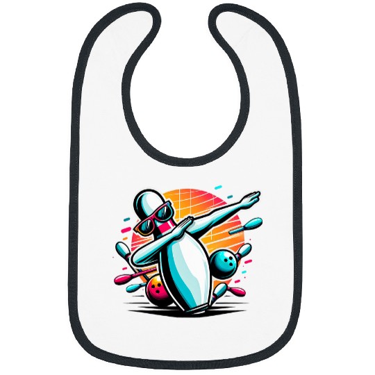 Sport Bowling Dabbings Bowling Pin Bowler Player Bowling Gifts For Men Bibs