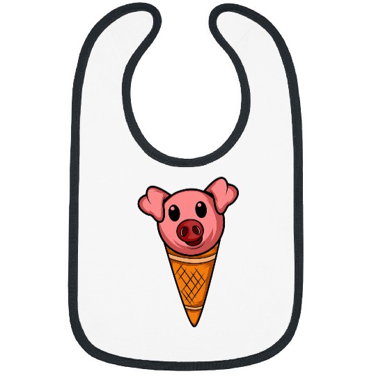 Pig Pet Ice Cream Fun loving Person Bibs