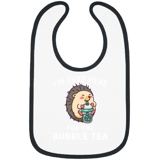 Hedgehog Pet Kawaii Cute Hedgehogs Im Just Here For The Bubble Tea Bibs