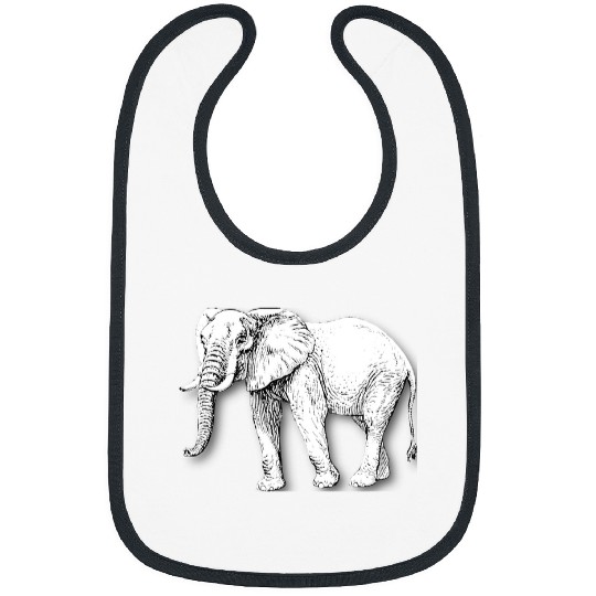 Elephant Mammal Funny Walking Simple White Elephant Hilarious Novelty Bibs