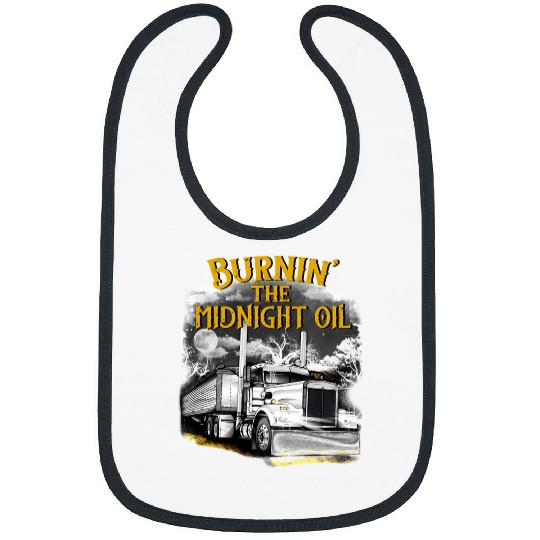 Truck Fun Burnin The Midnight OilFunny Trucker 64 Trucker Bibs