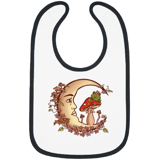 Frog Pet Cottagecore Fairycore Moon Frog Mushroom Aesthetic Bibs