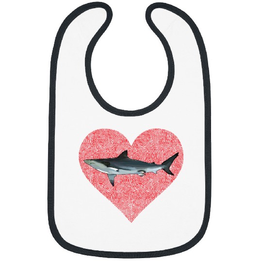 Shark Pet Lemon Shark Valentines Day Love Fingerprint Bibs