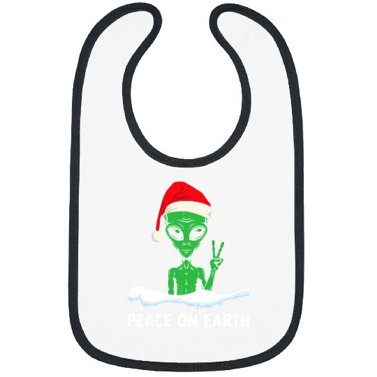Aliens UFO Peace On Earth Funny xmass Santa Claus Hat Christmas Bibs
