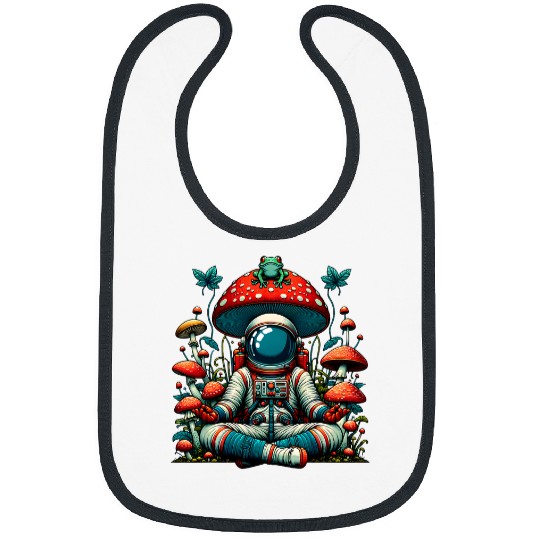 Frog Pet Cottagecore Astronaut Frog Mushroom vintages Aesthetic Space Bibs