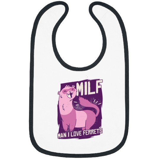 Ferret Pet Man I Love Ferrets Weasel Ferret Bibs