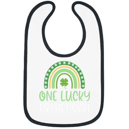 One Lucky Esthetician Funny St  Patricks Day Aesthetician Bibs