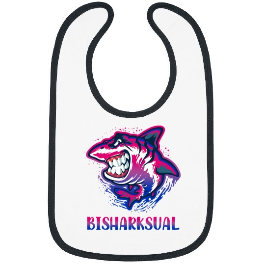 Shark Pet LGBT Pride Cute Bisharksual Shark Bisexual Flag Bisexuality Pride LGBTQ Bibs
