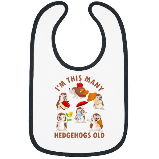Hedgehog Pet Kids 6 Years Old Girl Hedgehogs Old 6th Birthday Kids Bibs