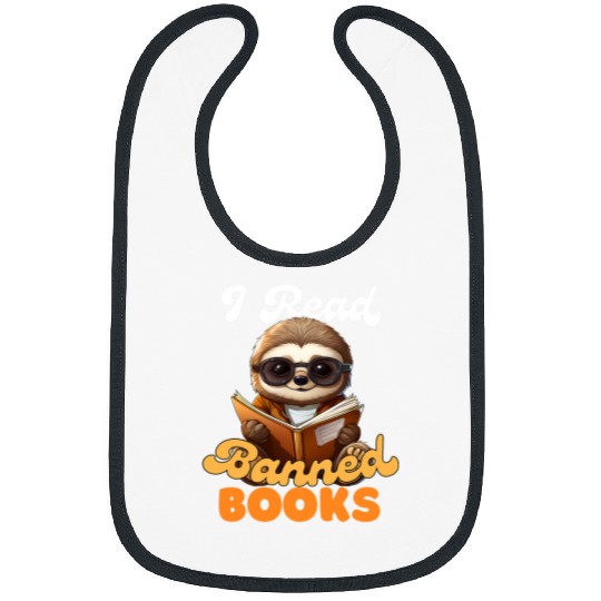 I Read Banned Books Week Librarian Reader Men Woman Sloth 21 Bibs