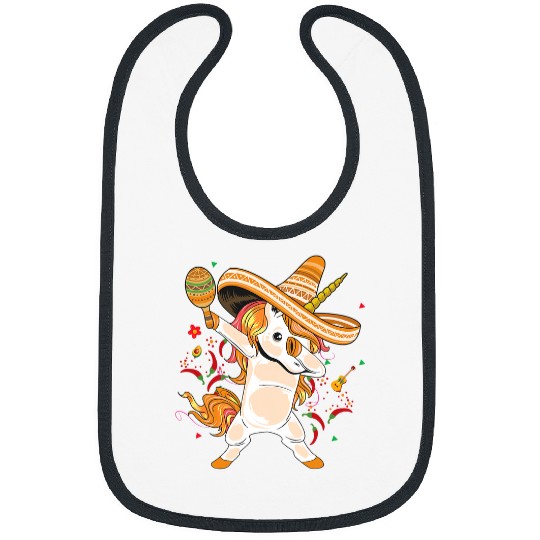 Unicorn Pet Funny  Unicorn Cinco de Mayo Mexican Fiesta Bibs