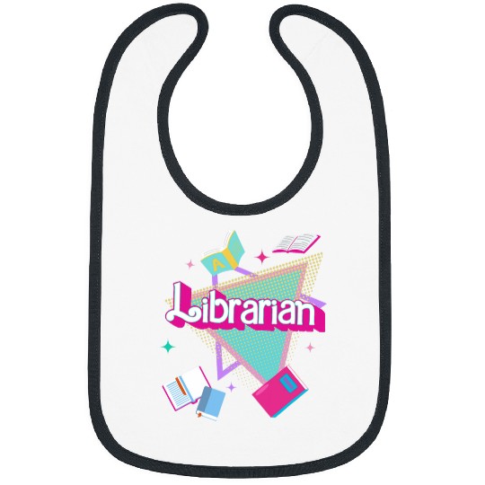 Book Fun vintagess retro 90s Librarian reading first day back to shcool Bibs
