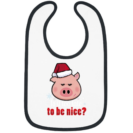 Pig Pet Naughty or Nice Christmas Holiday Xmas Bibs