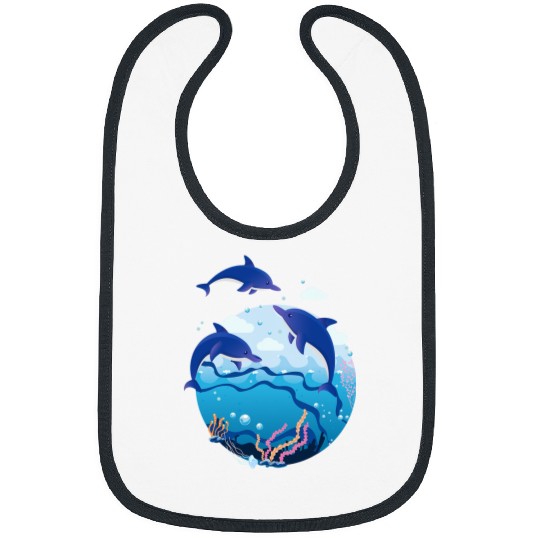 Dolphin Pet Gift Flipper Fish Ocean Aquatic Animal Sea Fin Shark 1 Bibs