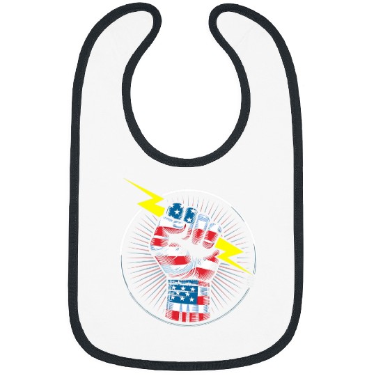 Electrician hero American flag electrical worker for men Bibs