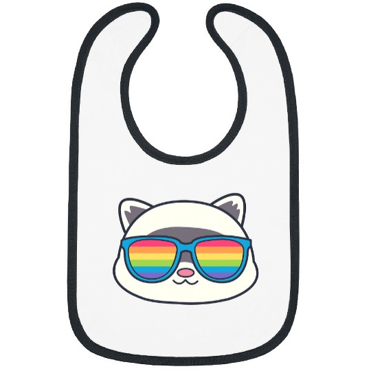 Ferret Pet LGBT Pride Cute Ferret Pride Flag Rainbow Sunglasses LGBTQ Bibs